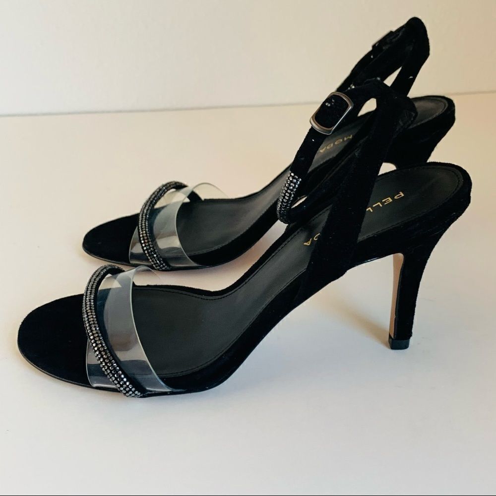 Pelle Moda Black Crystal Heels‎
